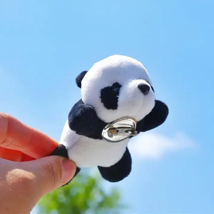 Kawaii Panda Bear Brooch Plush Panda Pins Animal Brooches Soft Plush Toy Pin Love Panda Jewelry Gifts Accessories 1