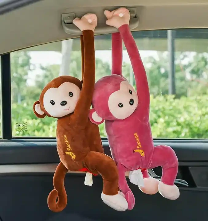 Cartoon Plush Tissue Toy Monkey Paper Napkin Car Tissue Box Animal Stuffed Tissue Napkin Paper Box Holder Toys 1