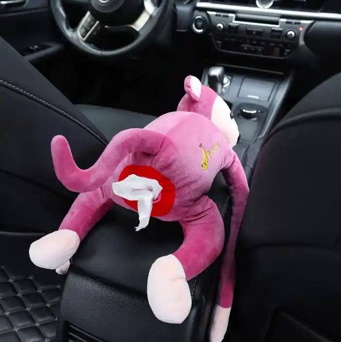 Cartoon Plush Tissue Toy Monkey Paper Napkin Car Tissue Box Animal Stuffed Tissue Napkin Paper Box Holder Toys 6
