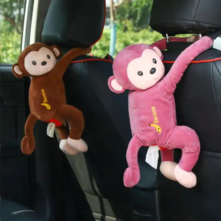 Cartoon Plush Tissue Toy Monkey Paper Napkin Car Tissue Box Animal Stuffed Tissue Napkin Paper Box Holder Toys 5