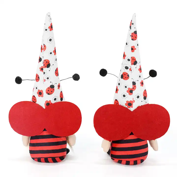 Handmade Spring Summer Farmhouse Household Ornament Tiered Tray Decor Gonk Ladybird Ladybug Gnomes 4