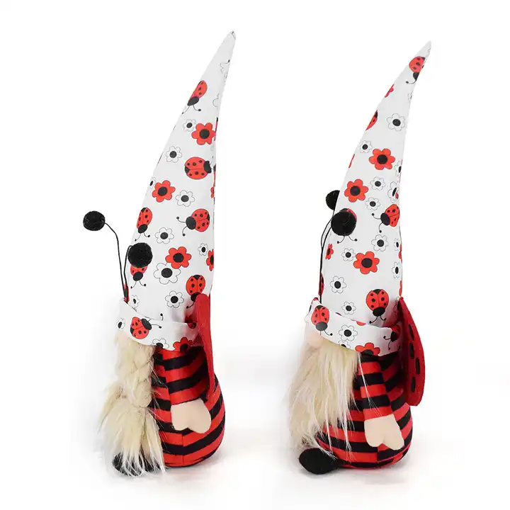 Handmade Spring Summer Farmhouse Household Ornament Tiered Tray Decor Gonk Ladybird Ladybug Gnomes 3