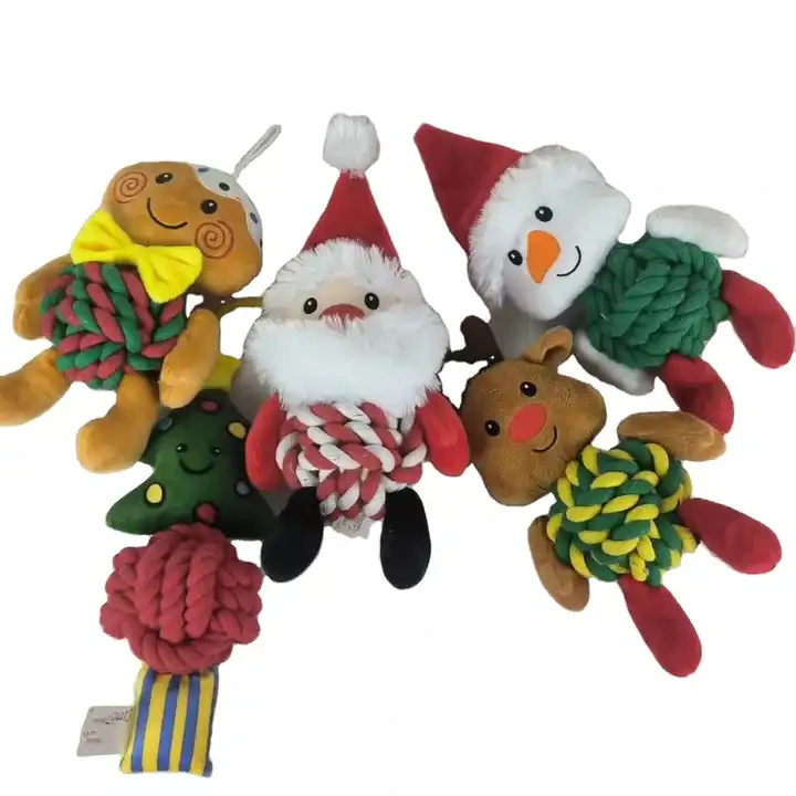 Customized Eco Friendly Christmas Plush Dog Toy Pet Christmas Plush Sounding Squeaky Pet Toy For Dogs 1