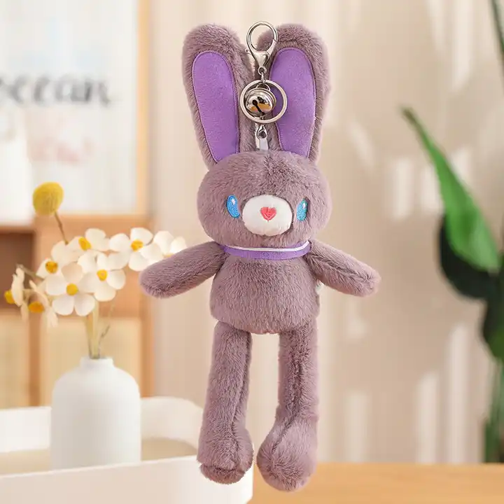 Wholesale New Bunny Long Ears Colorful Bunny Cute Cute Plush Animal Keychain 3