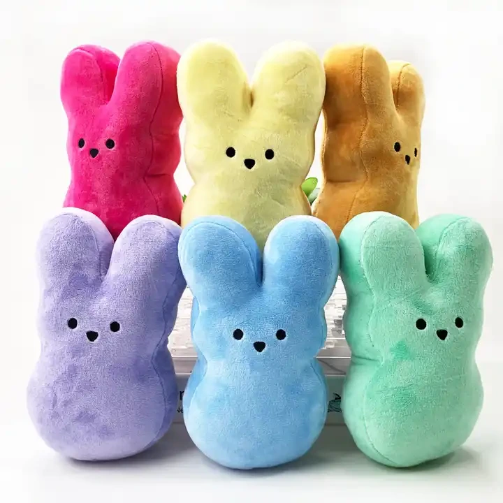 Wholesale Kawaii Easter Bunny  Plush Toys Peeps Bunny Cartoon Cute Rabbit Stuffed Animal Soft Doll Pillow For Kids 1