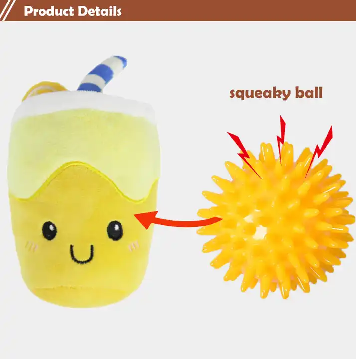 Factory Direct beejay custom Eco Friendly cute food shape squeaky Interactive puppy dog plush toy balls Pet chew dog Toy1 3