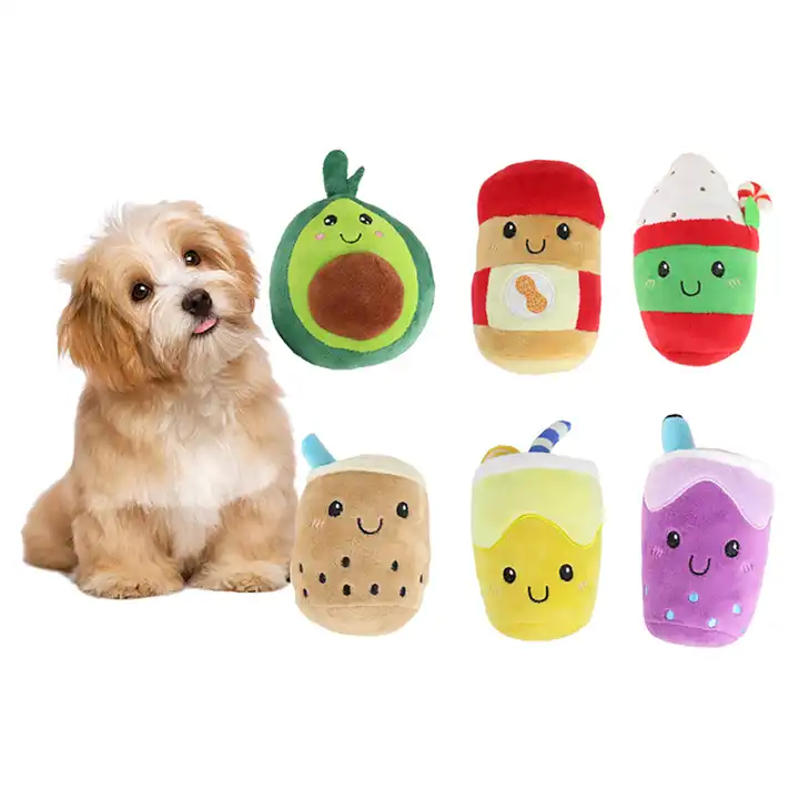 Factory Direct beejay custom Eco Friendly cute food shape squeaky Interactive puppy dog plush toy balls Pet chew dog Toy1 2