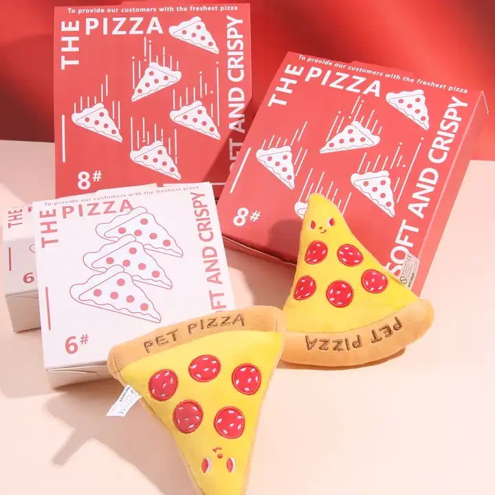 2023 Wholesale New Design Pizza Pet Squeaker Toy Pet Interactive Dog Toy 1