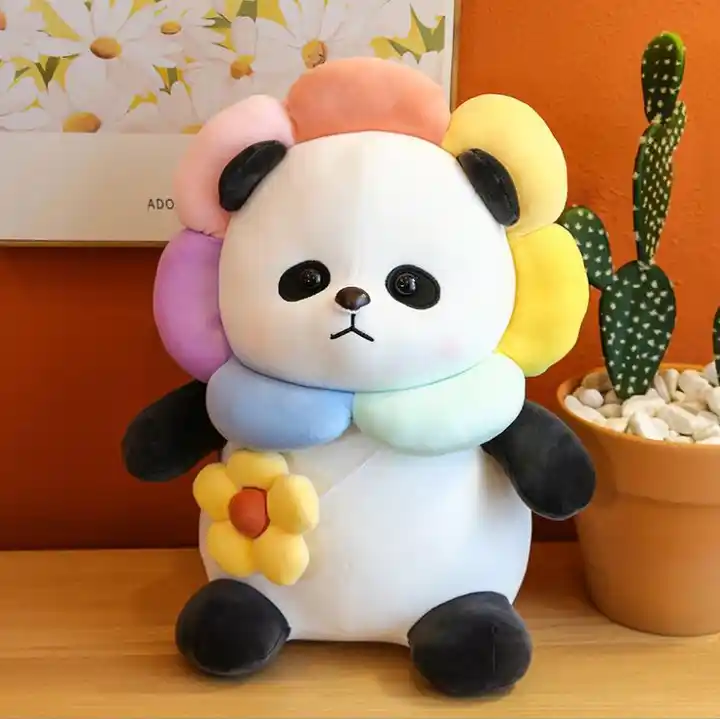 Sunflower Panda Plush Toy Children Girl Gift Cute Doll Sleeping Pillow Hugs Stuffed Animal Toys 5