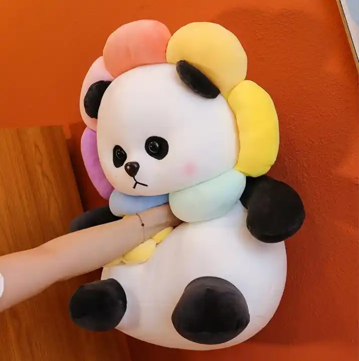 Sunflower Panda Plush Toy Children Girl Gift Cute Doll Sleeping Pillow Hugs Stuffed Animal Toys 4