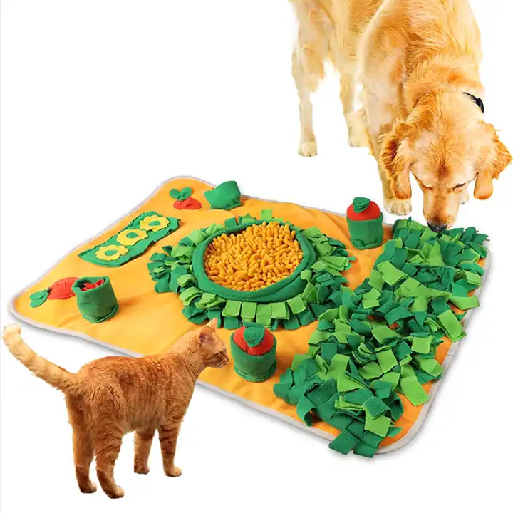 Geerduo ODM OEM Wholesale Durable Washable Polar Fleece Smell Training Pet Dog Slow Feeder Snuffle Sniffing Mat Carrot T 2