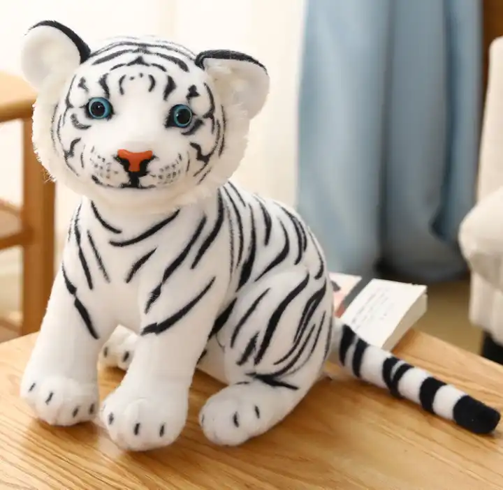 Simulation Tiger Stuffed Animal Plush Toy Cute White Tiger Plush Mascot Toys Plushie 4
