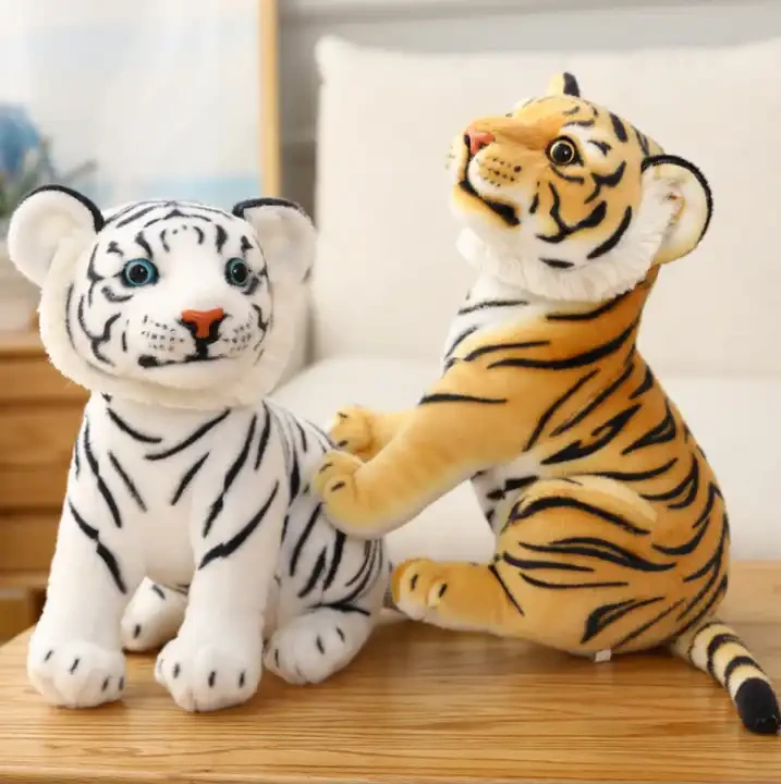 Simulation Tiger Stuffed Animal Plush Toy Cute White Tiger Plush Mascot Toys Plushie 1
