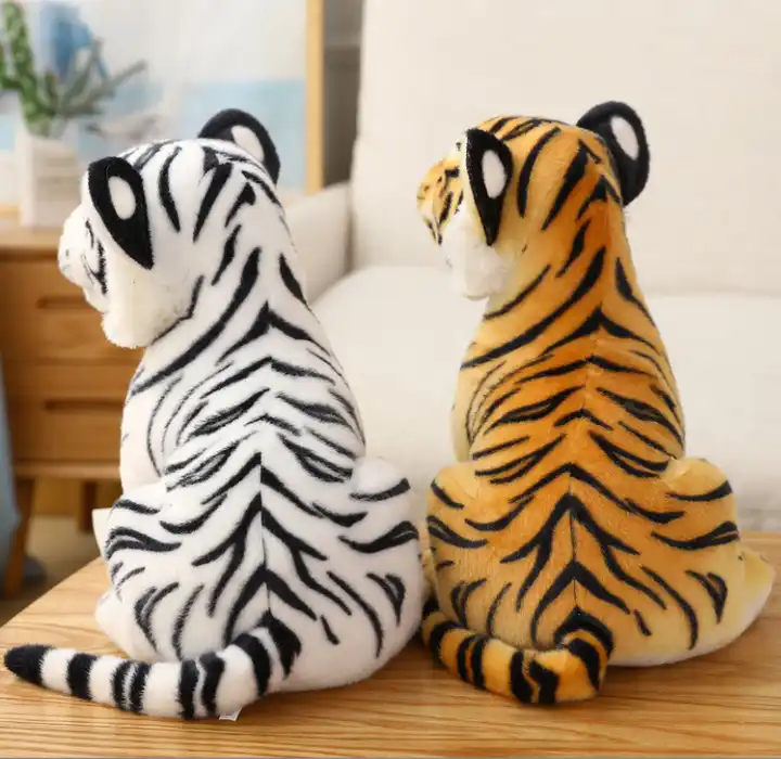 Simulation Tiger Stuffed Animal Plush Toy Cute White Tiger Plush Mascot Toys Plushie 6