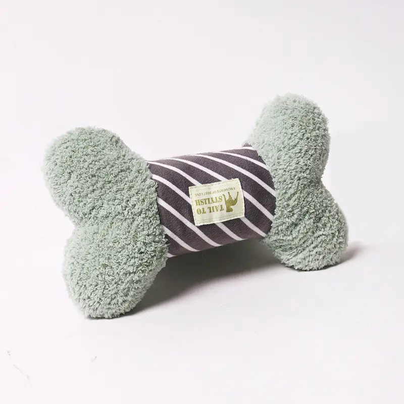 2023 Custom Durable Pet Dog Chewing Squeaky Toy Bone Shape Dog Squeaker Chew Bones Toys For Dog Puppy Teething 3