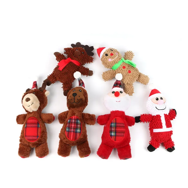 Manufacture wholesale custom plush christmas promotion dog toy squeaky pet soft toys for dogs 3