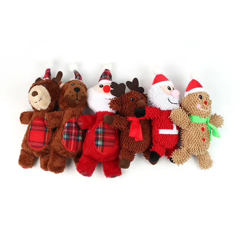 Manufacture wholesale custom plush christmas promotion dog toy squeaky pet soft toys for dogs 4