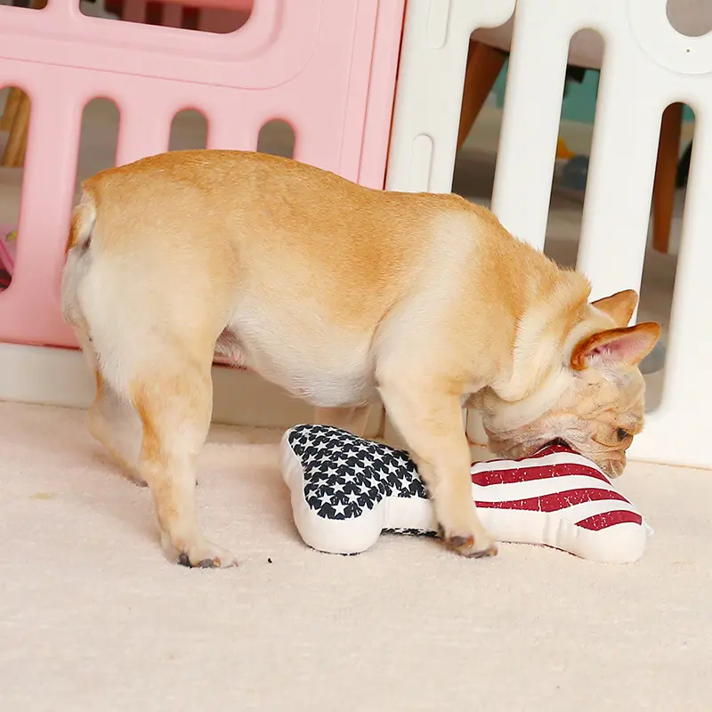 OEM Logo Printing 25cm Big Bone Shaped Dog Toy Plush Squeaker Plush Pet Toy Bone Wholesale Dog Pet Toy 3