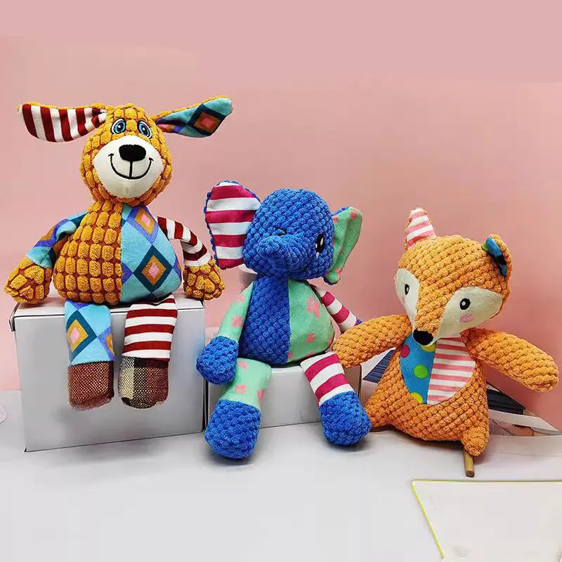 Cartoon Fox Elephant Dog Pet Toys Bulk Chewy Dog Pet Chew Toys 2