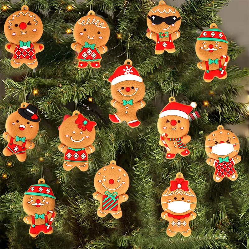 New Christmas Creative Cute Gingerbread Plush Monster Christmas Tree Decoration 2