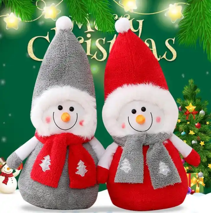 Christmas Plush Snowman Doll Toy Merry Christmas Tree Decorations For Home Xmas Ornaments Toys 4