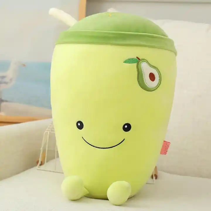 Soft Creative Milk Tea Fruit Plush Toys Stuffed Boba Pillow For Sofa Cushion Simulation Cute Fruit Doll Gifts 3