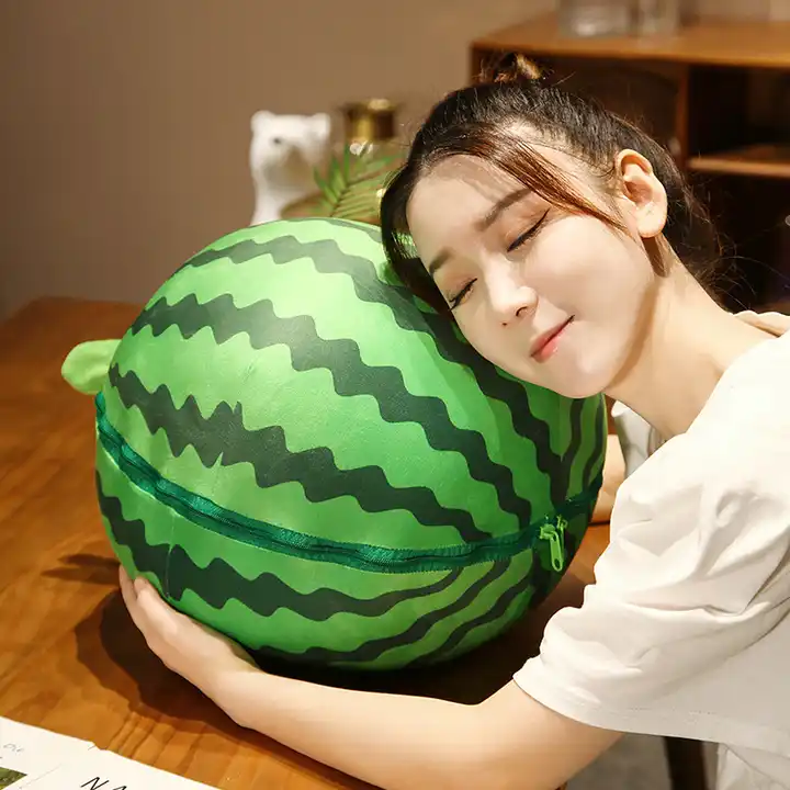 Hot Sale 3D Fruit Round Cushion Pillow Watermelon Plush Pillow Cushion 4