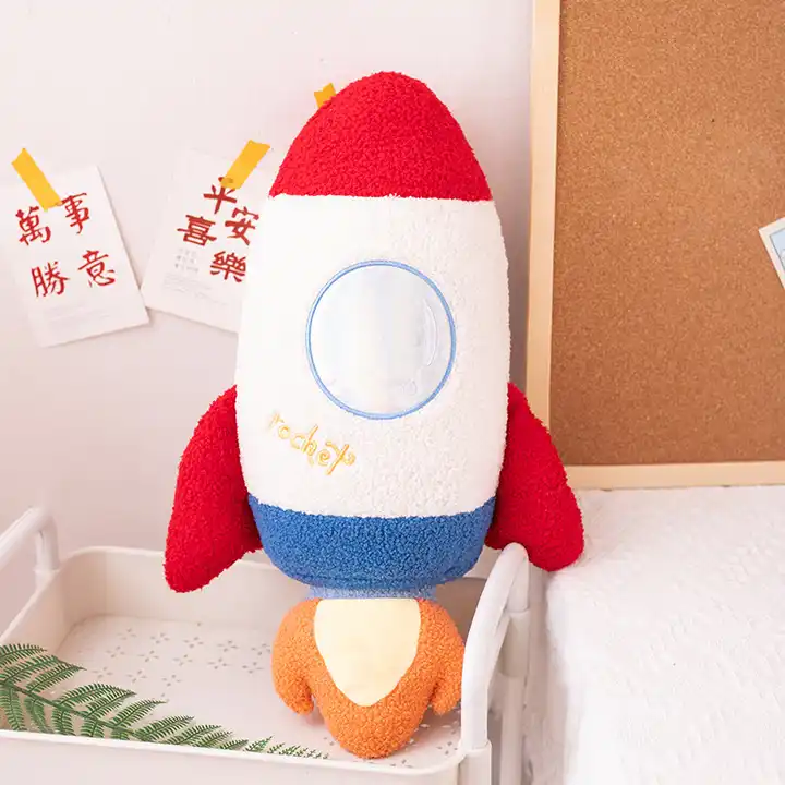 Hot Sale Space Theme Party Home Decor Hold Pillow Cute Astronauts UFO Rocket And Plane Plush Toys Throw Pillows 6