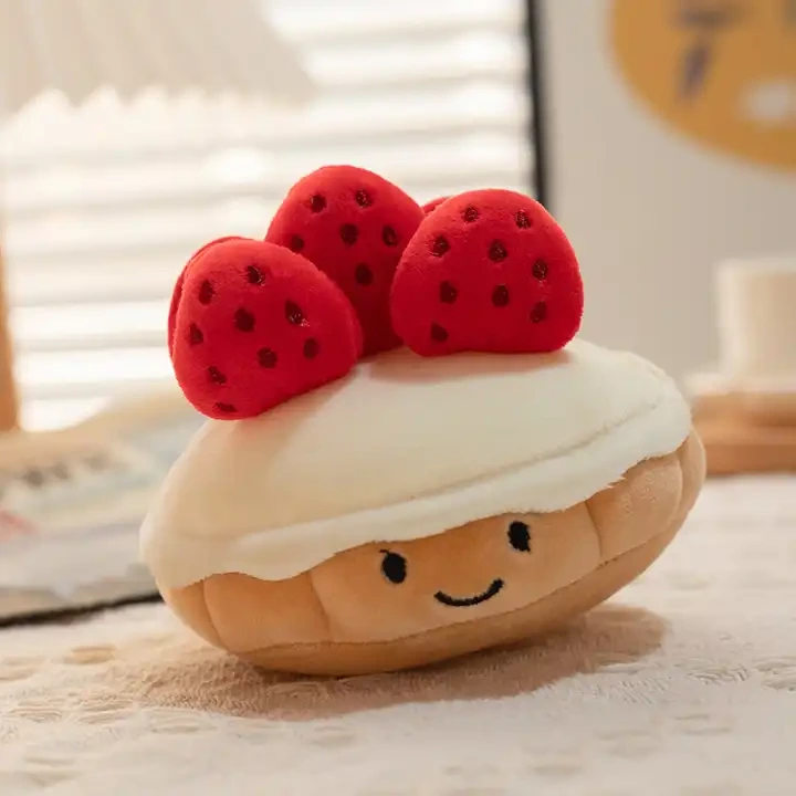 New Design Strawberry Cake Cute Stuffed Plush Toy Creative Cartoon Lovely Cake Plush Toys Gift For Kids 1