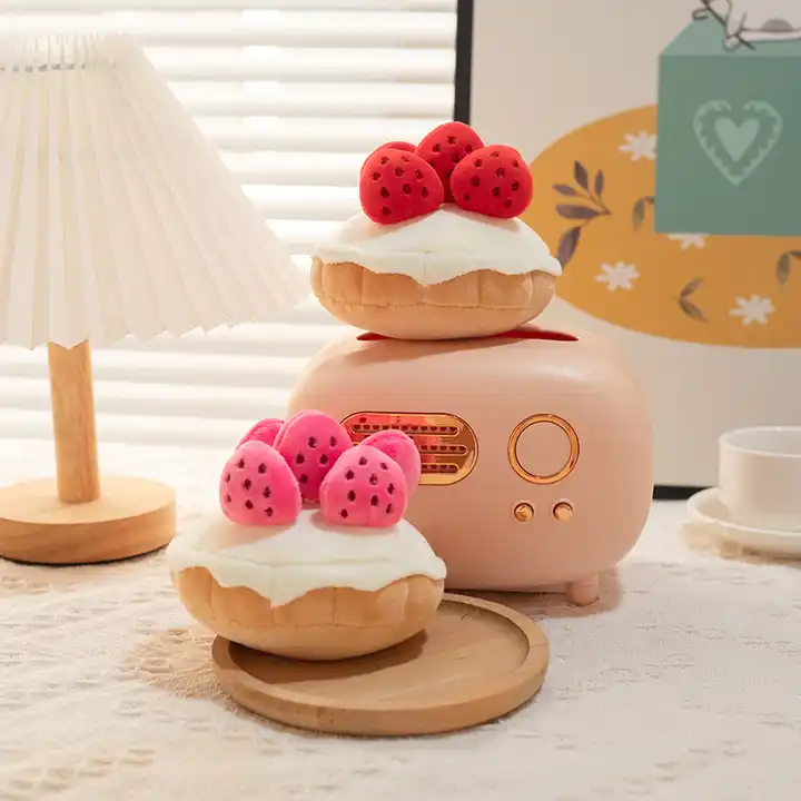 New Design Strawberry Cake Cute Stuffed Plush Toy Creative Cartoon Lovely Cake Plush Toys Gift For Kids 6