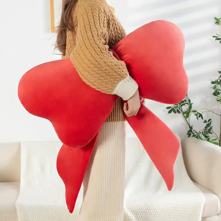 Bow Tie Plush Pillow Velvet Bow Shape Sofa Cushion Cute Home Decoration Stuffed Bow Tie Pillow Mother's Day 1