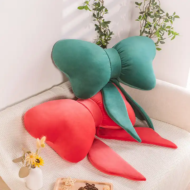 Bow Tie Plush Pillow Velvet Bow Shape Sofa Cushion Cute Home Decoration Stuffed Bow Tie Pillow Mother's Day 6