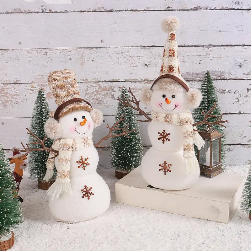 Christmas Snowman Figure 2023 Christmas Decoration Table Decoration Christmas Scene Layout 2