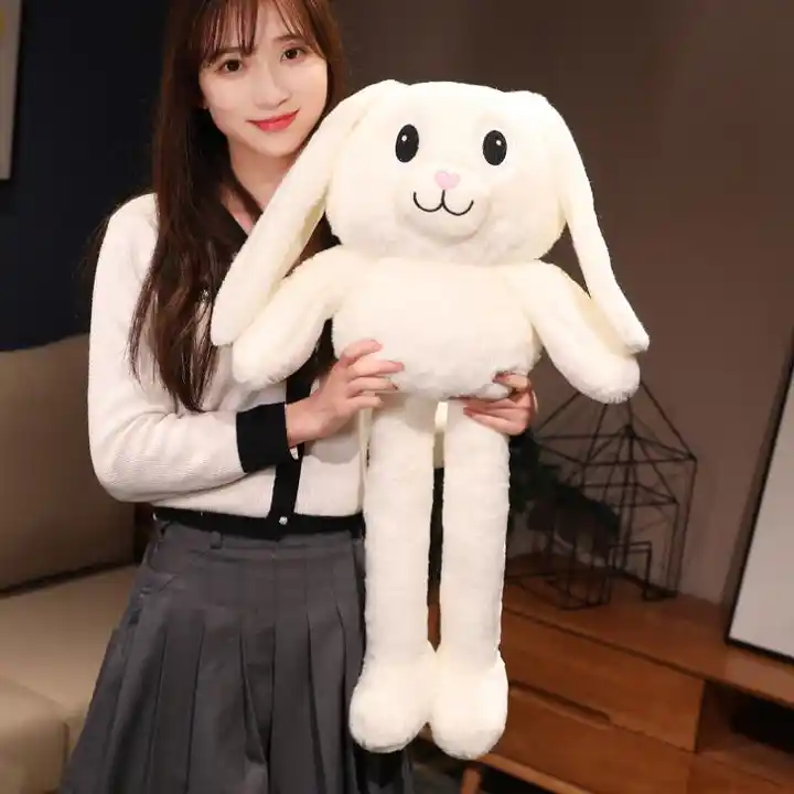 Kawaii Big Size Pull Ears Rabbit Plush Toy Long Legs Rabbit Stuffed Bunny Dolls Kids Appease Toys For Girls 5