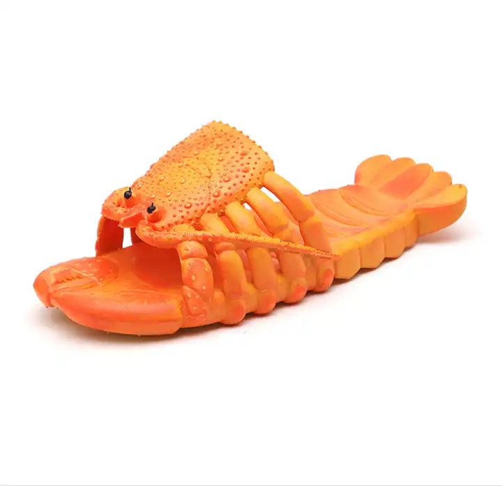 Funny Lobster Slippers Men Casual Slides Animal Fishing Flops For Women Unisex Summer Beach Sandals Shoes 5