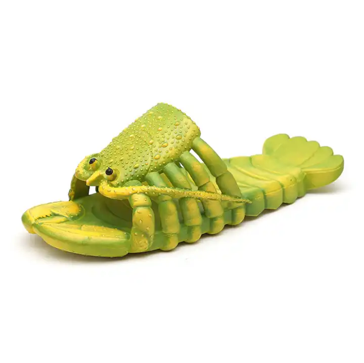 Funny Lobster Slippers Men Casual Slides Animal Fishing Flops For Women Unisex Summer Beach Sandals Shoes 4