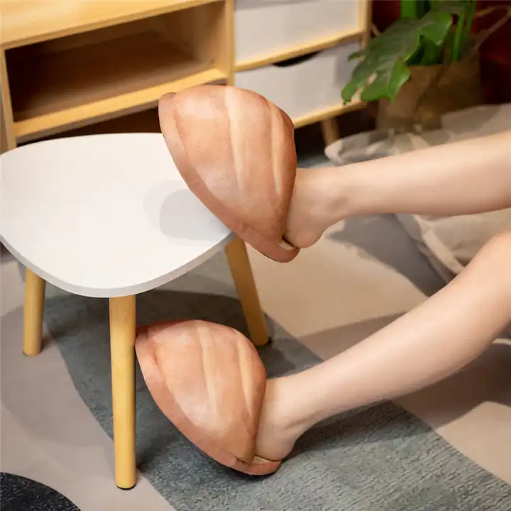Hot Sale Bread Slippers Stuffed Food Slippers Lovely Cute Household Decoration For Family Kids 3