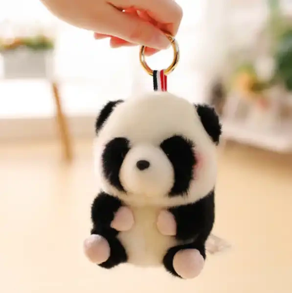 Mini Panda Keychain Plush Cute Hamster Doll Bag Pendant Bunny Hamster Plush Toys Keychains 1