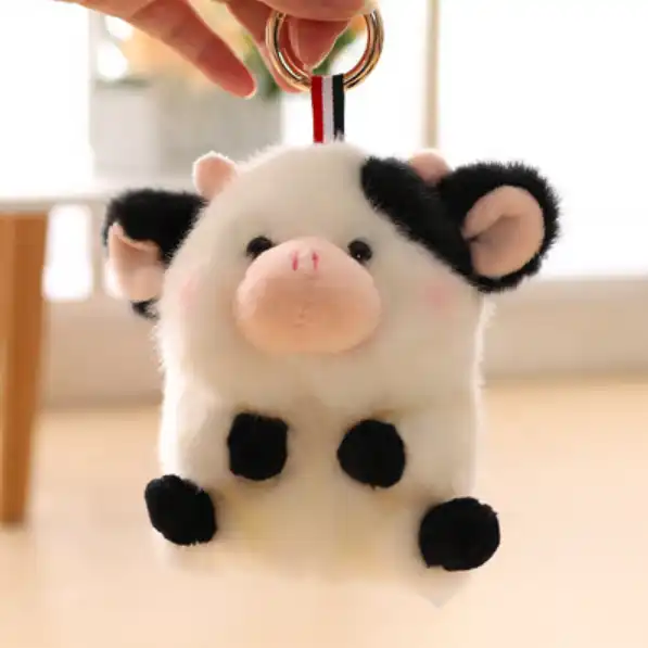 Mini Panda Keychain Plush Cute Hamster Doll Bag Pendant Bunny Hamster Plush Toys Keychains 6