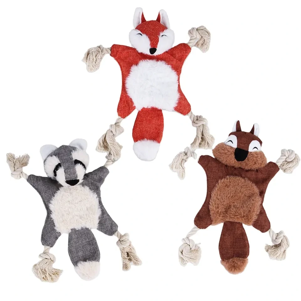 New Plush Sounding Dog Supplies Durable and Bite Resistant Fox and Squirrel Pet Toy 1
