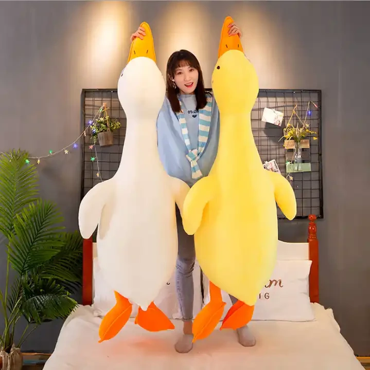 New Funny Sand Big Size Duck Plush Toy Doll White Goose Toys Soft Sleeping Goose Plush Pillow Cushion 1