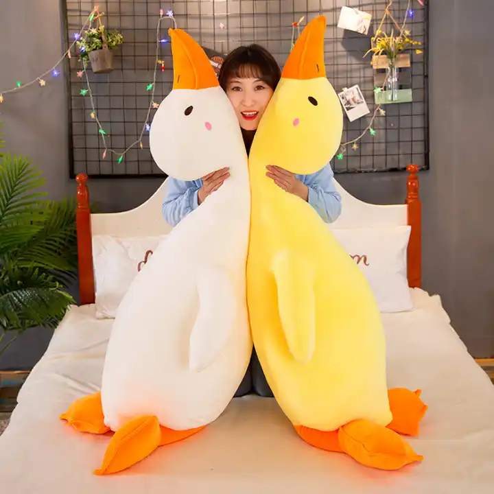 New Funny Sand Big Size Duck Plush Toy Doll White Goose Toys Soft Sleeping Goose Plush Pillow Cushion 4