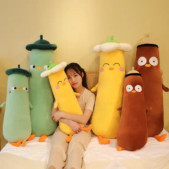 Funny Design Soft Pillow Long Body Flower Shape Stuffed Plush Pillow 1