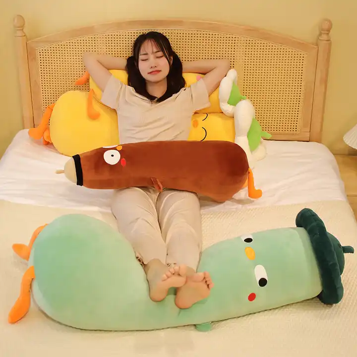 Funny Design Soft Pillow Long Body Flower Shape Stuffed Plush Pillow 4