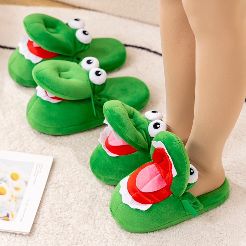 Cartoon Crocodile Funny Shoes Lovely Indoor Slippers Ladies Home Shoes Fashion Plush Warm Slippers Women Winter Shoes 6