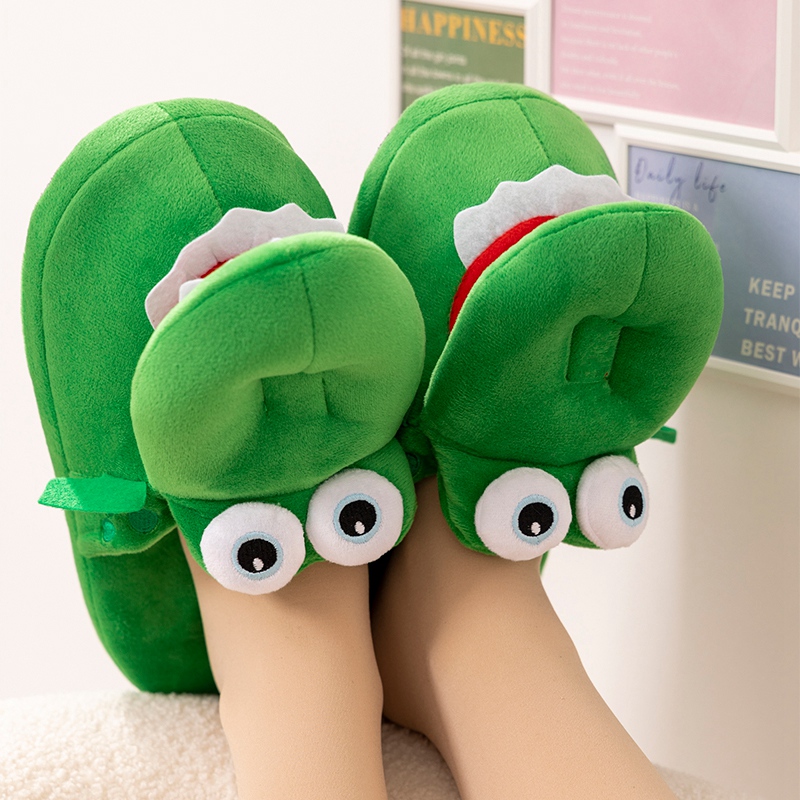 Cartoon Crocodile Funny Shoes Lovely Indoor Slippers Ladies Home Shoes Fashion Plush Warm Slippers Women Winter Shoes 5