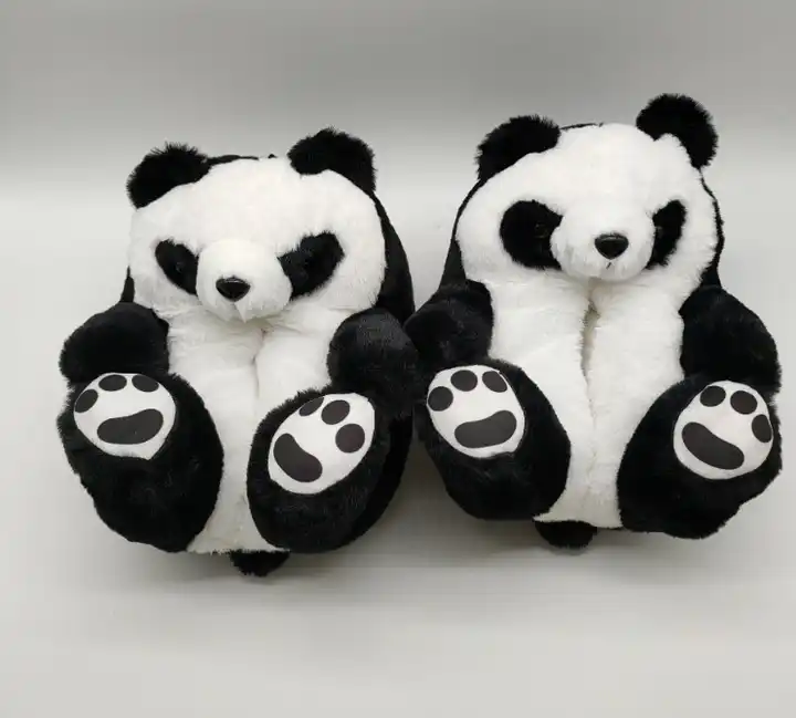 Fluffy Teddy Bear Slippers - Ultra Soft Plush House Shoes with Cute Bear Design, Warm Non-Slip Slippers for Adults & Kid 6