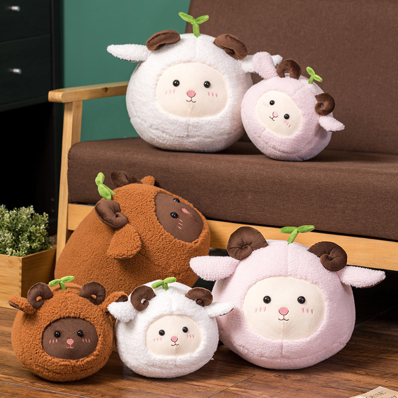 Wholesale Cartoon Cute Small Stuffed Animal Toy Lamb Sheep Sofa Cushion Plush Doll Git For Kids 7
