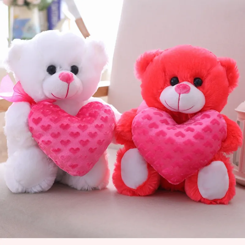 Valentines Day plush toy rose bear with heart 2