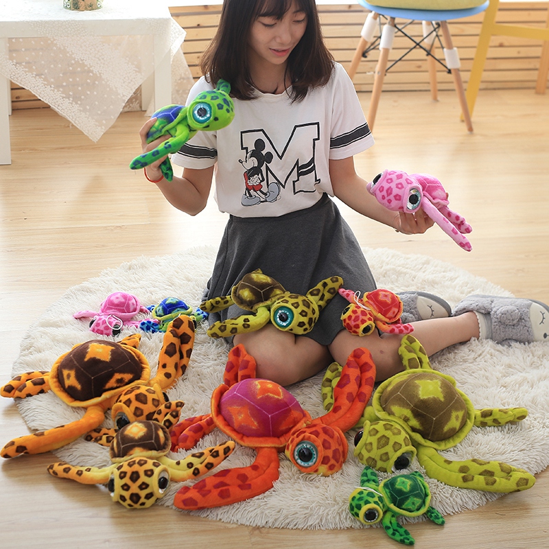 Colorful Tortue Big Eye Baby Turtle Plush Toys Green Amphibians Reptile Kids Doll Decor Toy Sea Turtle 8